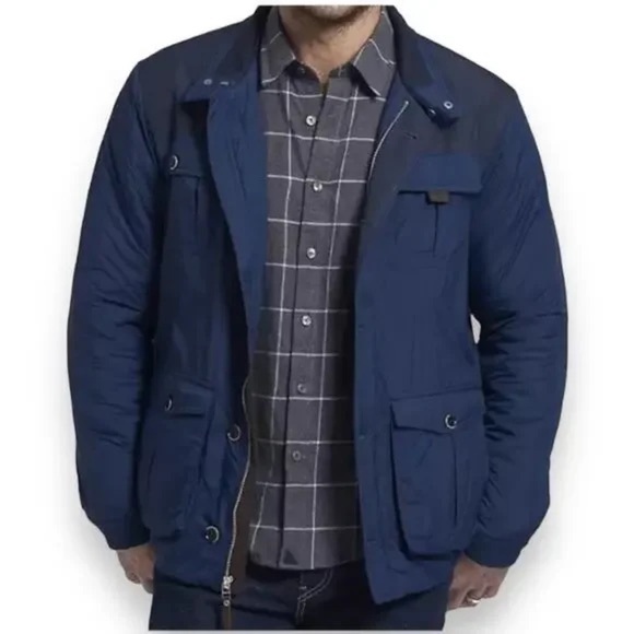 NEW Untuckit Navy Blue Rodier Lightweight Quilted Insulated Field Jacket, XL - Picture 2 of 14